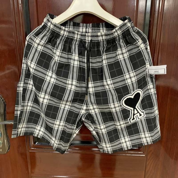 AMI black and white plaid shorts
